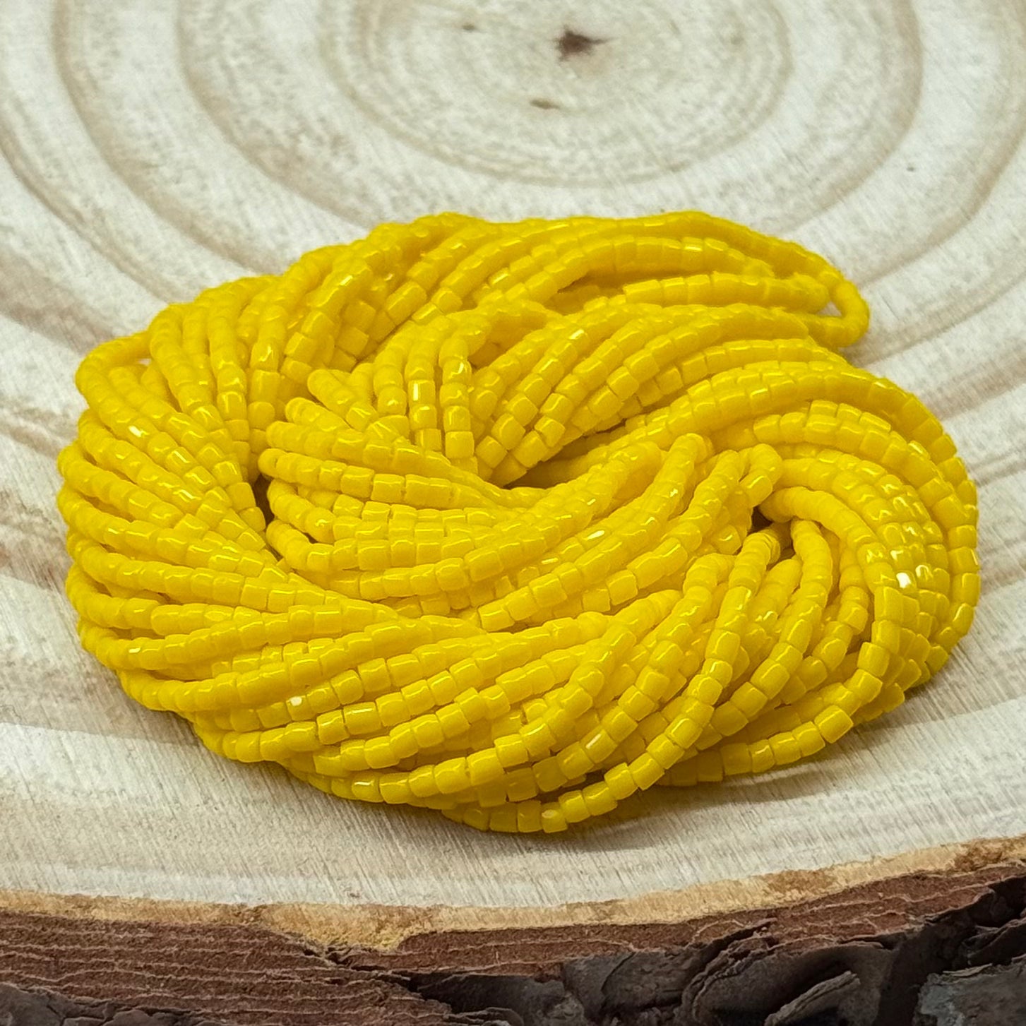 3 Cut 9/0 Beads Opaque Golen Yellow Loose or Hank Tri-Cut Beads Preciosa