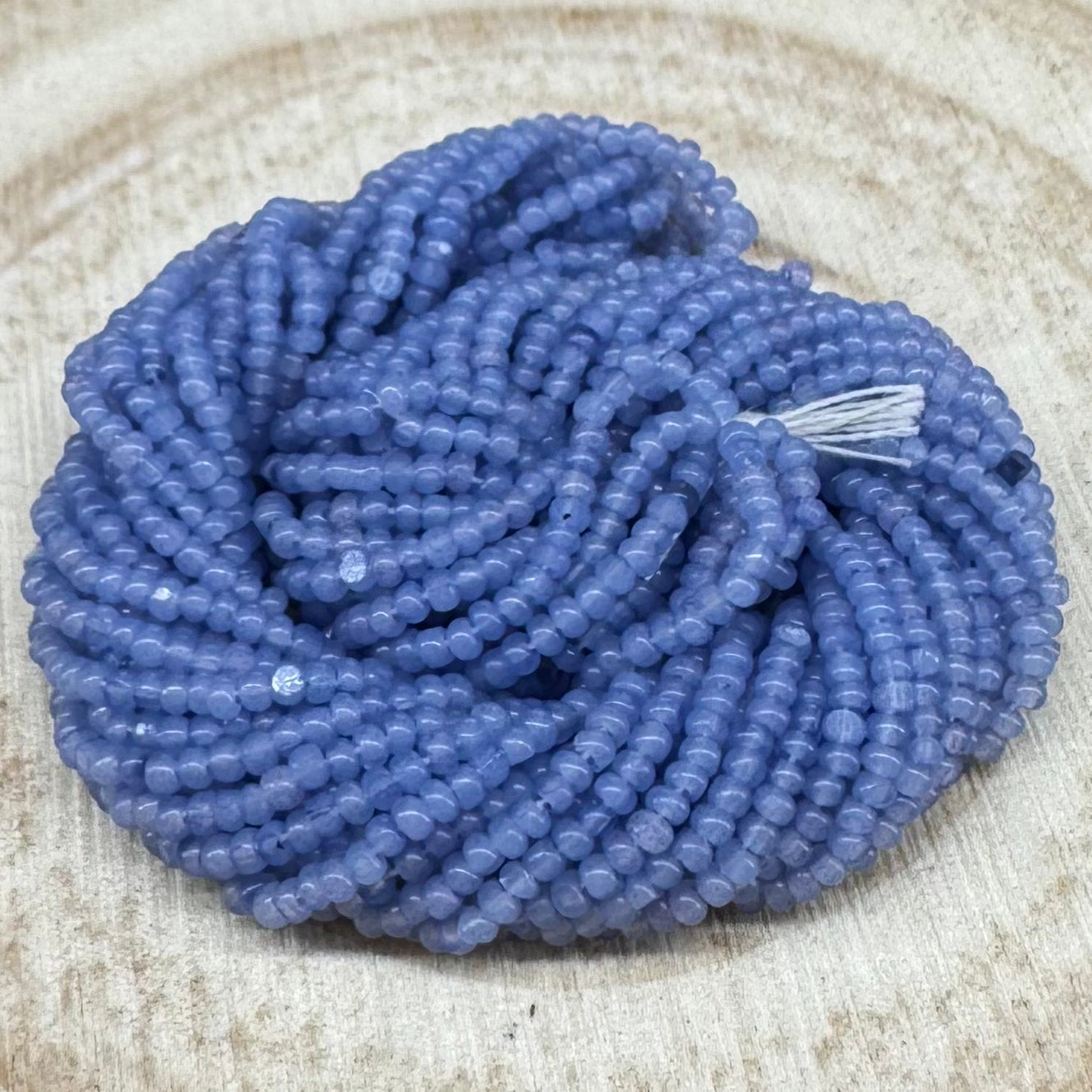 13/0 Charlotte Cut Seed Bead- Opal Sky Blue  *10g Hank* India Sheen Charlotte Cut Seedbeads
