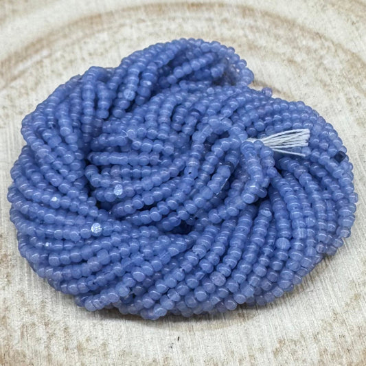 13/0 Charlotte Cut Seed Bead- Opal Sky Blue  *10g Hank* India Sheen Charlotte Cut Seedbeads