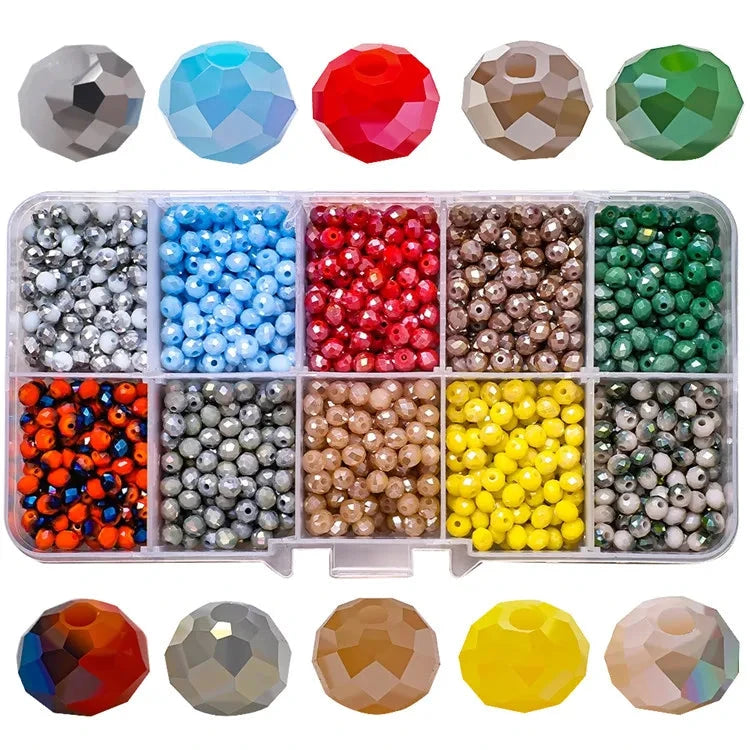 4mm Patina Iris Rondelle Bead Set - 10 Colours of 4mm Rondelle Glass Beads Set, Promotions Sundaylace Creations & Bling