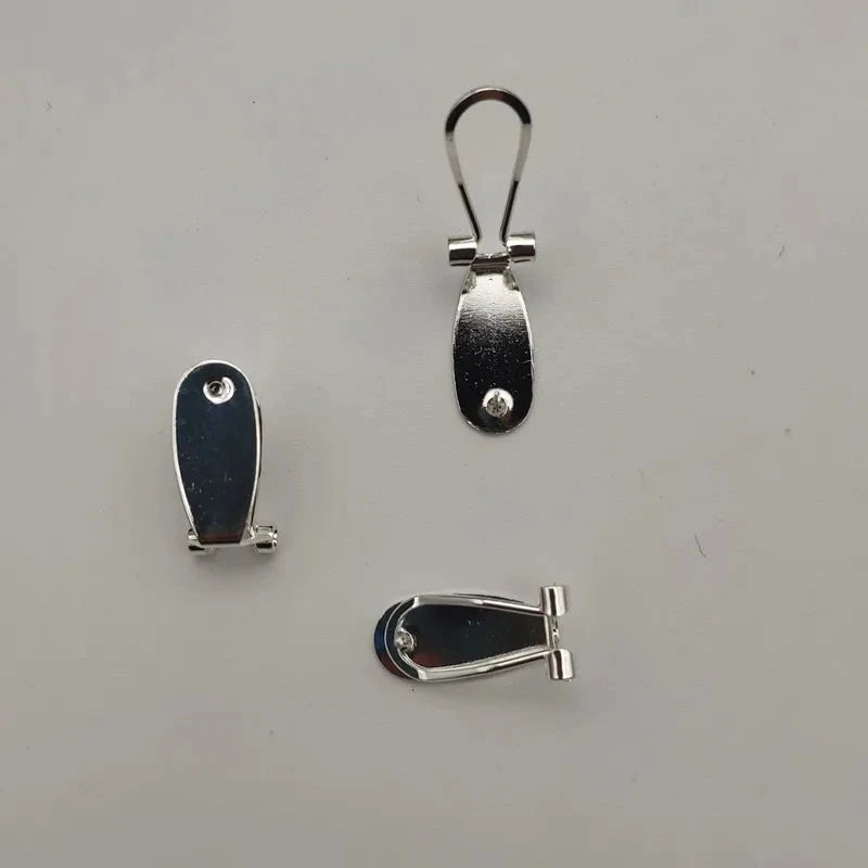 8.5*18.5mm HIGH QUALTY Silver, Fingernail Lever back Earring Posts, Findings Studs, (Sold in Pair) Sundaylace Creations & Bling