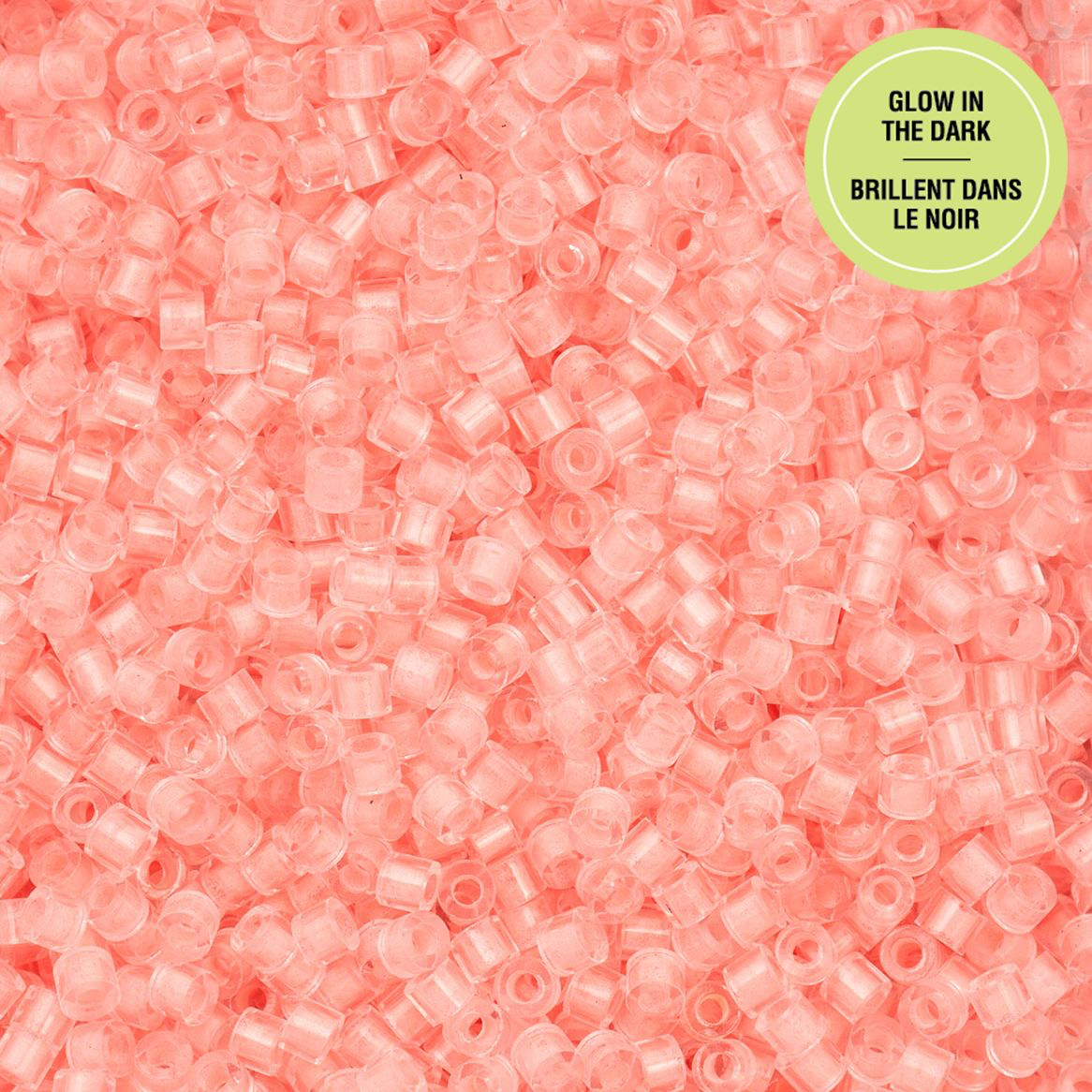 Cylin Bead 11/0 25g Bag Glow in Dark - Coral Cylin Bead 11/0