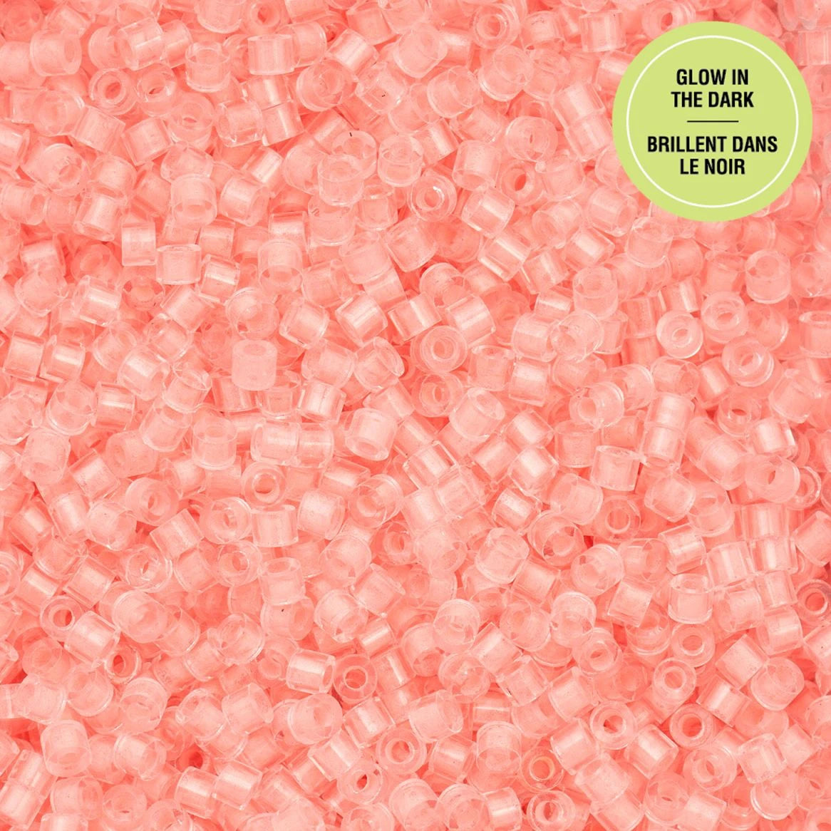 Cylin Bead 11/0 25g Bag Glow in Dark - Coral Cylin Bead 11/0