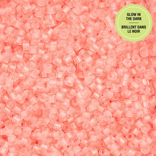 Cylin Bead 11/0 25g Bag Glow in Dark - Coral Cylin Bead 11/0