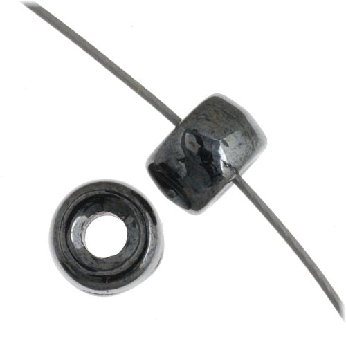 6mm Preciosa Glass Mini Crow Beads - Gunmetal Metallic Grey (500pcs) 6/0 Pony Beads