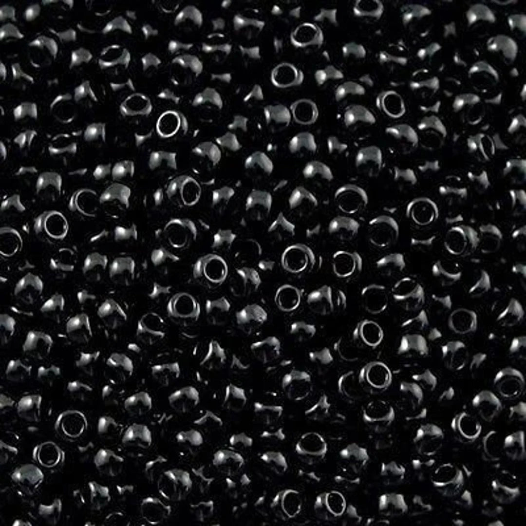 6mm Preciosa Glass Mini Crow Beads - Opaque Black  (500pcs) 6/0 Pony Beads