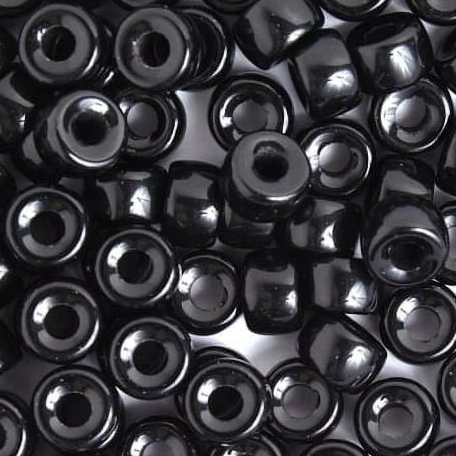 6mm Preciosa Glass Mini Crow Beads - Opaque Black  (500pcs) 6/0 Pony Beads