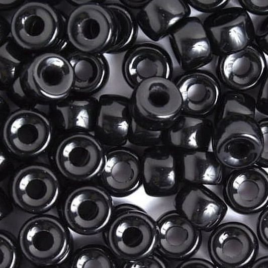 6mm Preciosa Glass Mini Crow Beads - Opaque Black  (500pcs) 6/0 Pony Beads