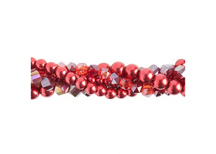 Crystal Lane Rondelle/Pearl MIX DIY Twisted Bead Strands - Red Dahlia Crystal Lane Rondelle