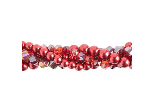 Crystal Lane Rondelle/Pearl MIX DIY Twisted Bead Strands - Red Dahlia Crystal Lane Rondelle