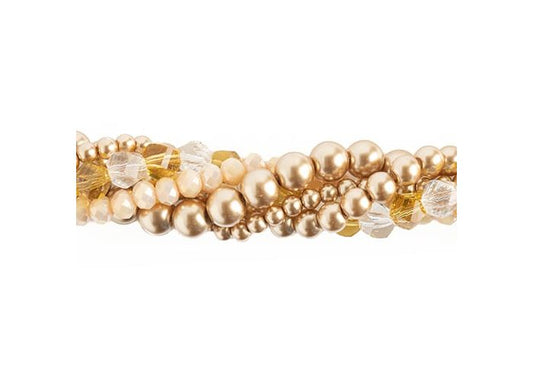 Crystal Lane Rondelle/Pearl MIX DIY Twisted Bead Strands - Ivory Butterfly Weed Crystal Lane Rondelle