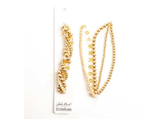 Crystal Lane Rondelle/Pearl MIX DIY Twisted Bead Strands - Ivory Butterfly Weed Crystal Lane Rondelle