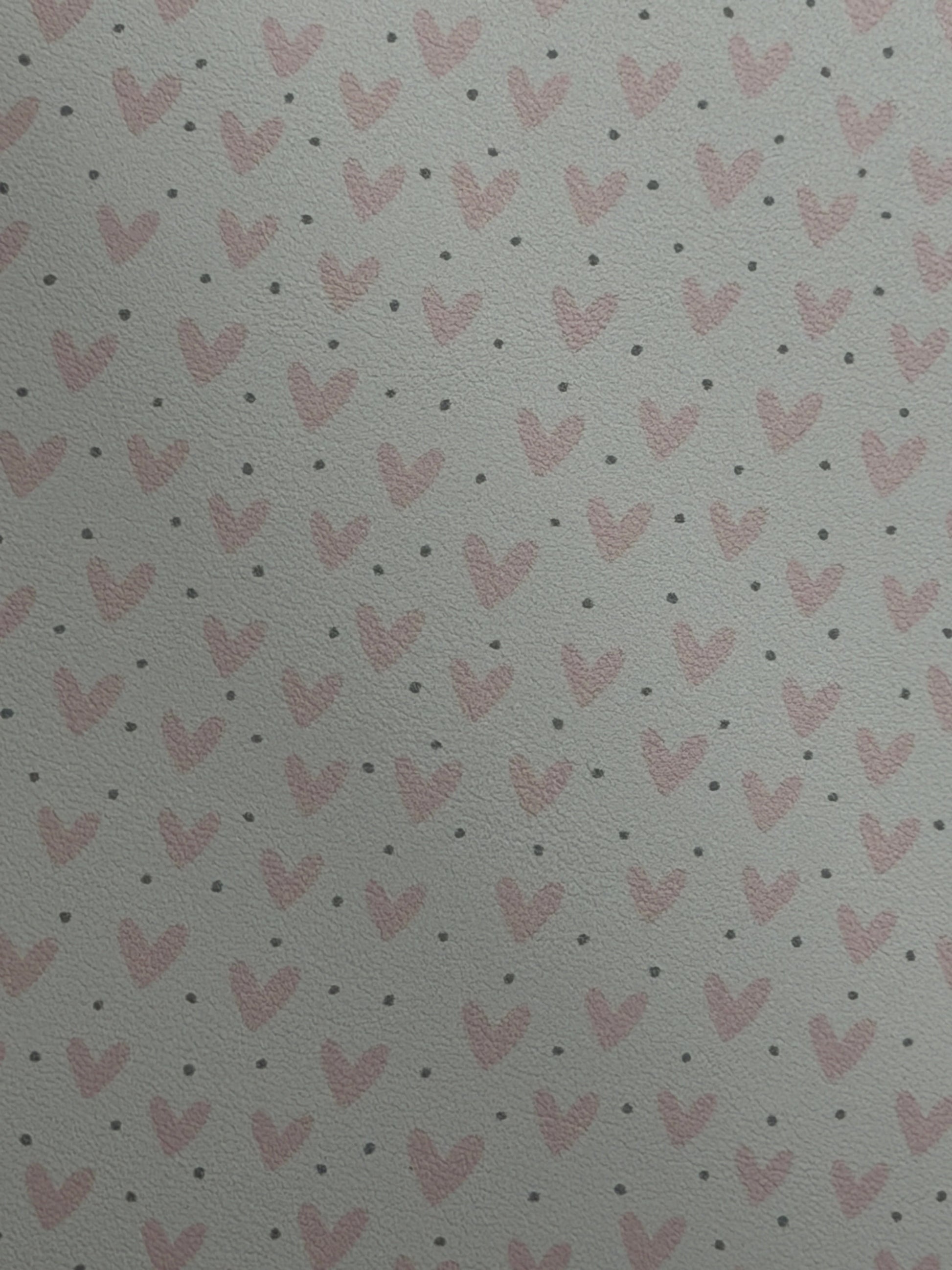 20*30cm Baby Pink Hearts  dots on Pink Smooth Leatherette Sheet Leatherette