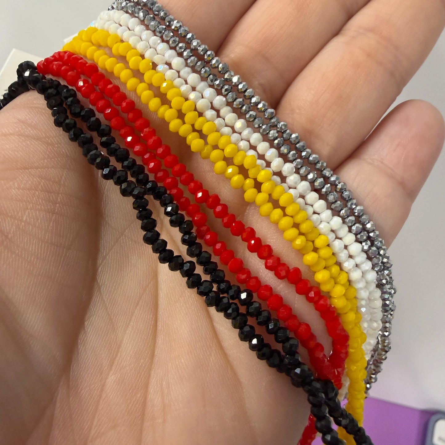 "Scared Colours" 1.5*2.5 Crystal Land Rondelle Strand, Promotions Crystal Lane Rondelle