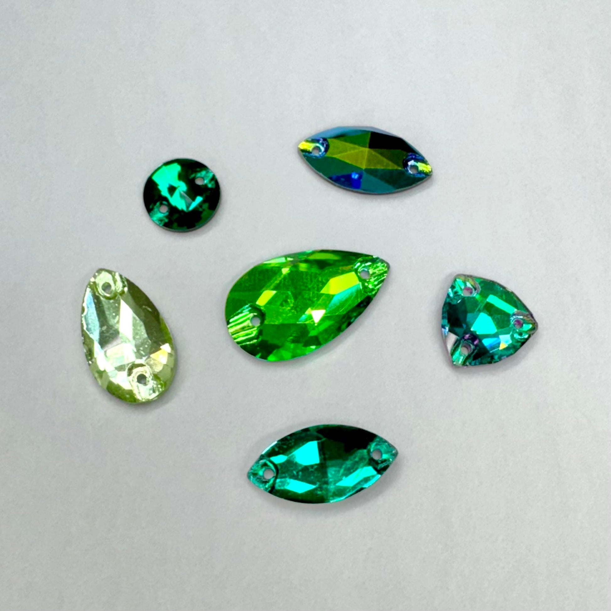"Enchanted Evergreen" 6 x Fancy Glass Gem Bundle, Promotions Sundaylace Creations & Bling