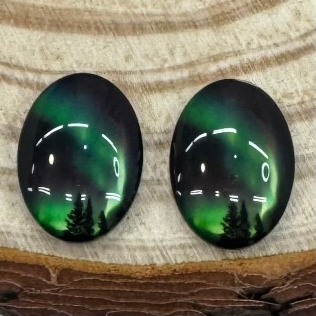 25*18mm Aurora Borealis Oval Acrylic Oval, Glue On, Resin Gem (Copy) Sundaylace Creations & Bling