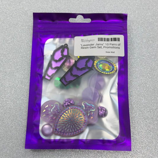 "Lavender Jams" 10 Pairs of Resin Gem Set, Promotions Sundaylace Creations & Bling