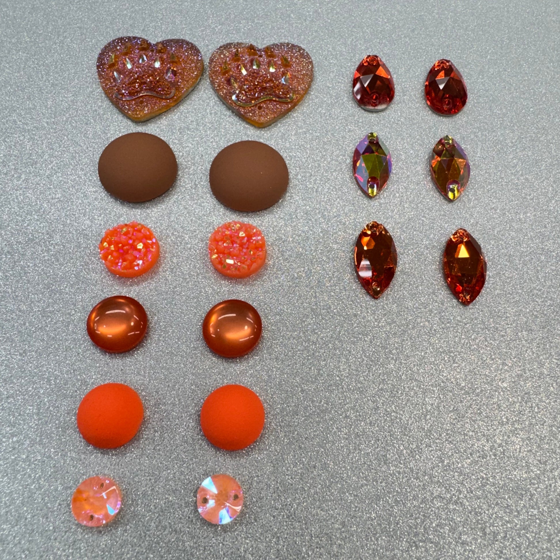 "Clementine Dreams" 10 Pairs of Resin Gem Set, Promotions Sundaylace Creations & Bling