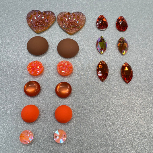 "Clementine Dreams" 10 Pairs of Resin Gem Set, Promotions Sundaylace Creations & Bling