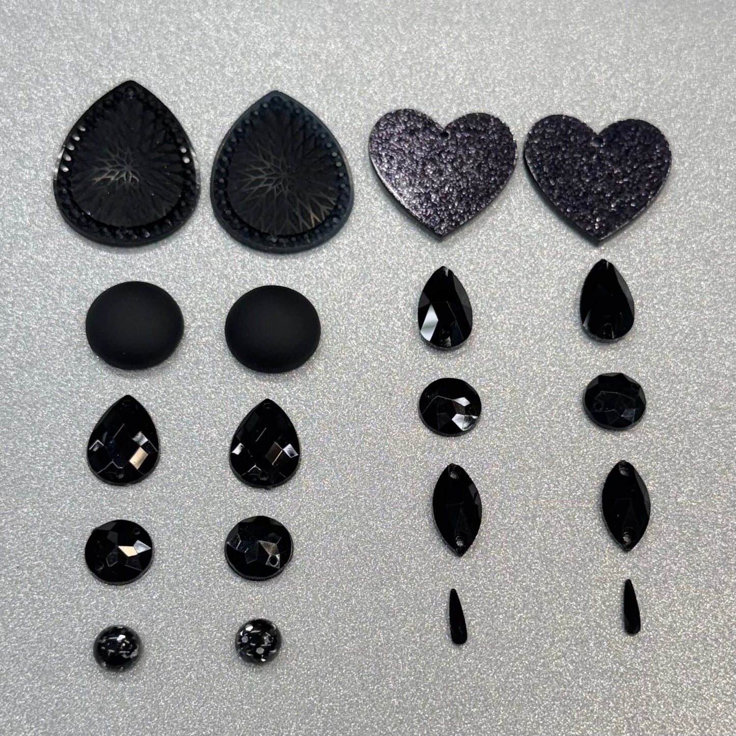 "Black Sky" 10 Pairs of Resin Gem Set, Promotions Sundaylace Creations & Bling