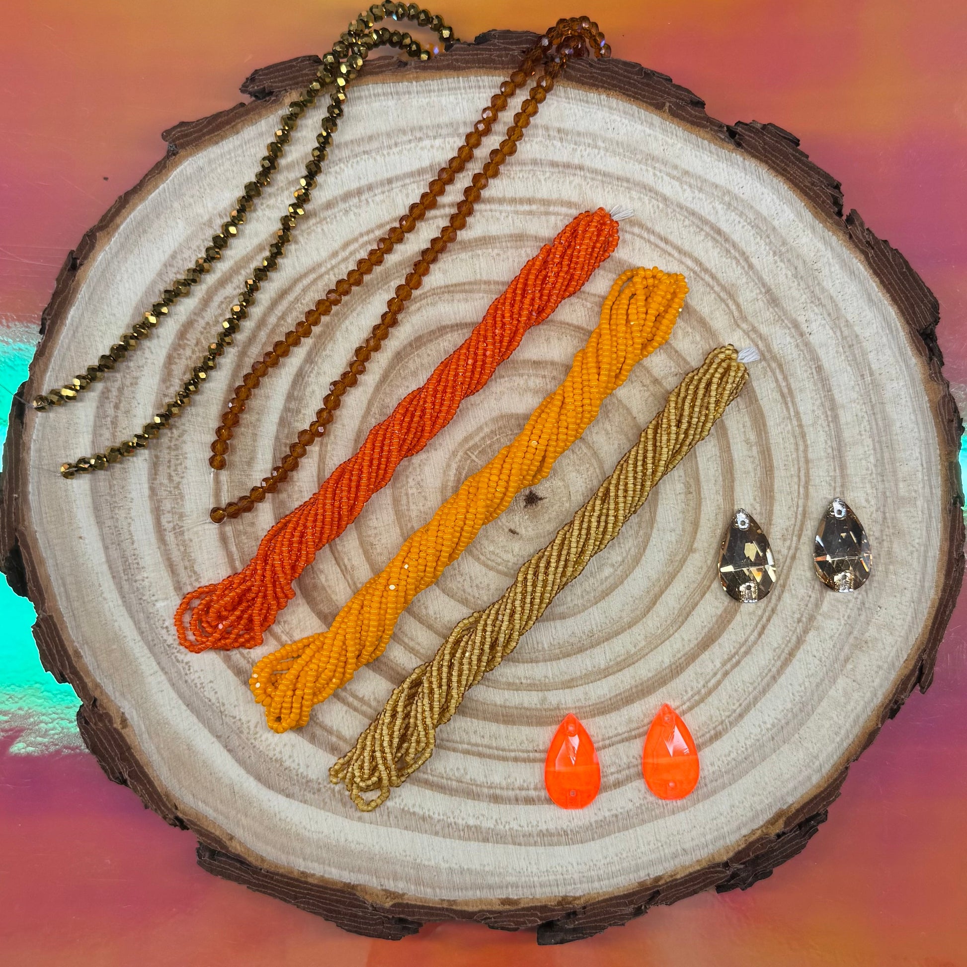 "Autumn Fire" India Sheen Charlotte Cut Seedbeads