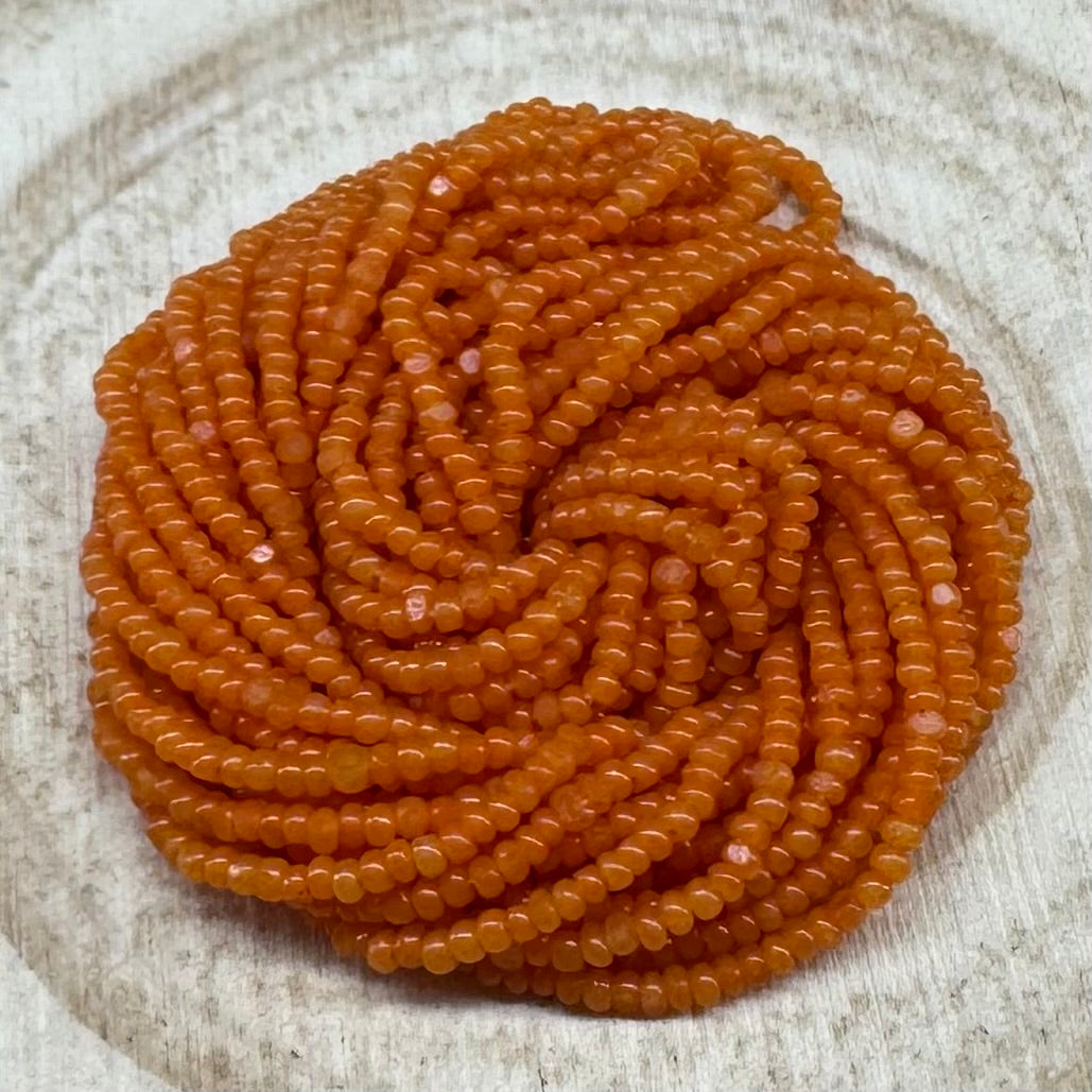 13/0 Charlotte Cut Seed Bead- Pumpkin Orange Opal *10g Hank* India Sheen Charlotte Cut Seedbeads