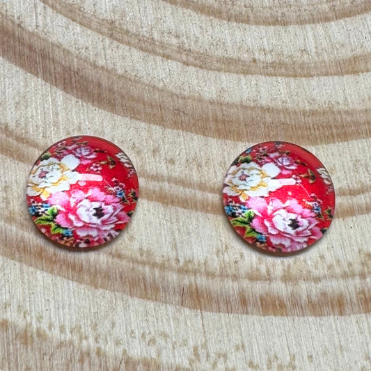 12mm Cottage Bloom, Glue on, Resin Gems (Sold in Pairs) Resin Gems
