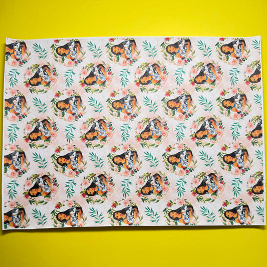 20*30cm "Pocahontas & Friends" Cartoon Peach Background Smooth Texture Finish, Leatherette Sheet Leatherette