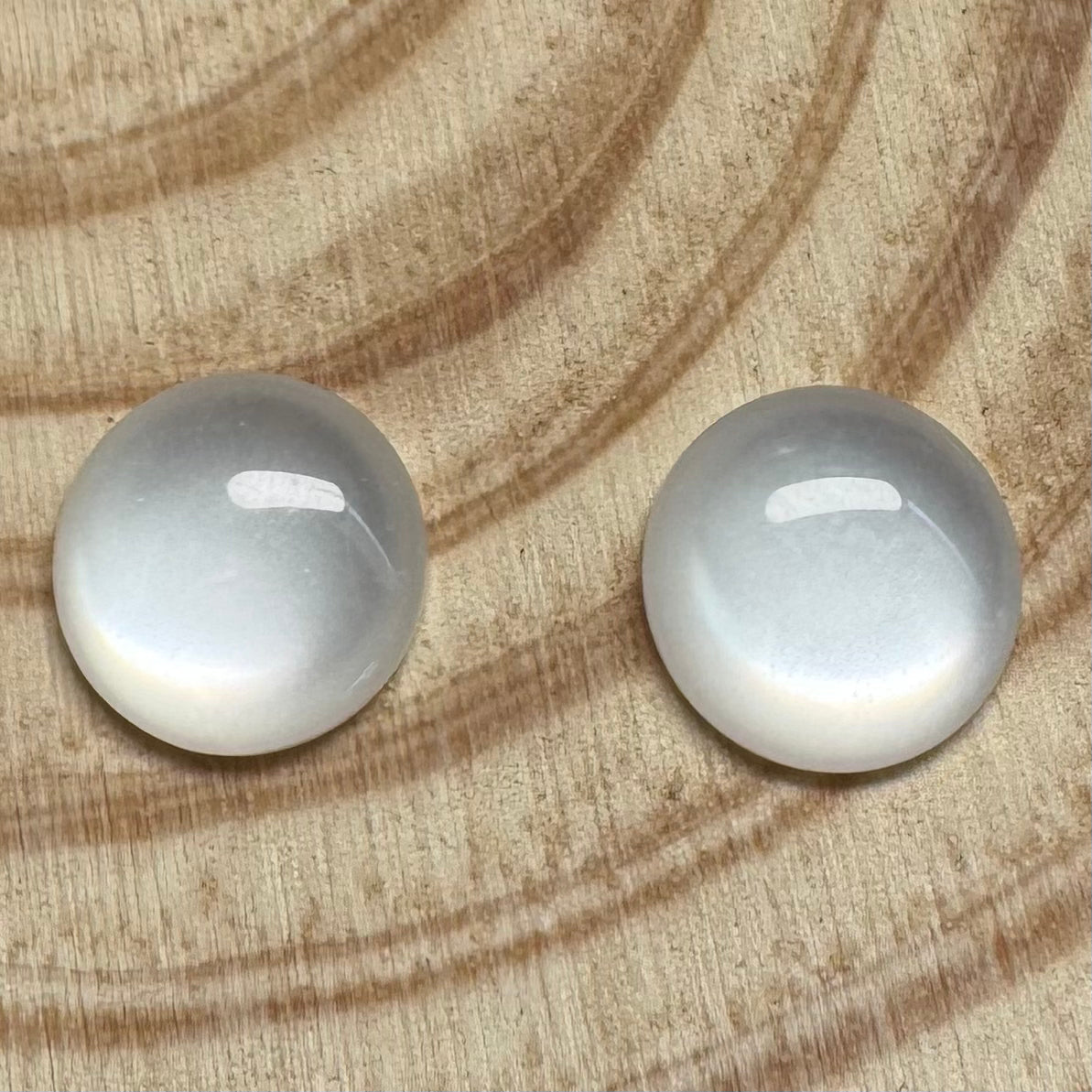 18mm White Pastel Easter Cat Eye Jelly Round, Glue on, Resin Gem, (Sold in Pair) Resin Gems