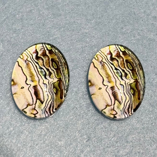 18*25mm Imitation Seashell Abalone Oval Paua Texture (Variant), Glue On, Resin Gems (Sold in Pair) template Resin Gems