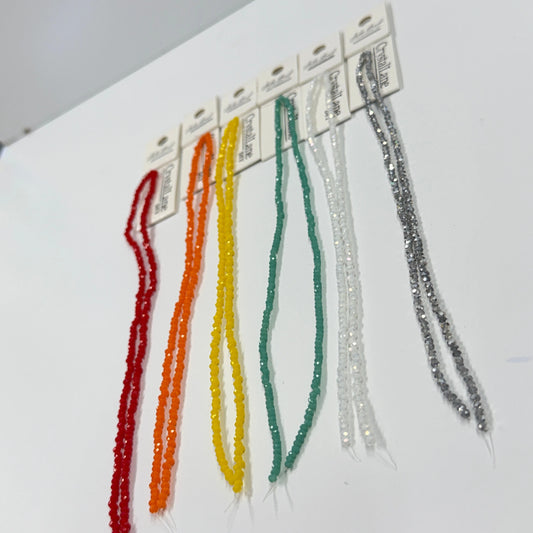 "Fire Colours" 1.5*2.5 Crystal Lane  Rondelle Beads Strand, Promotions Sundaylace Creations & Bling