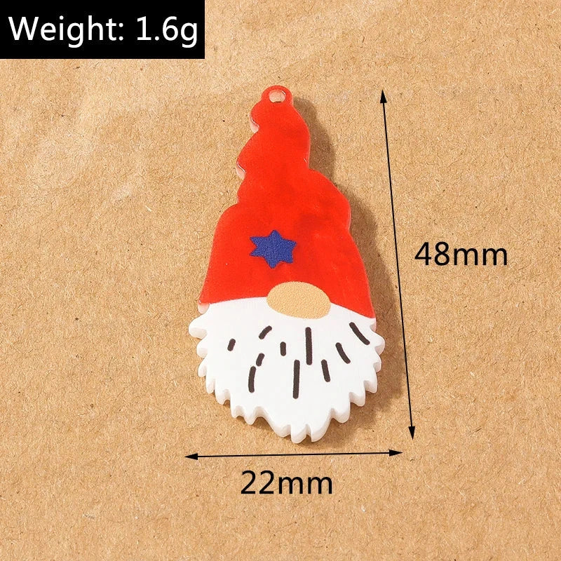 22*48mm Santa with Beard Acrylic, Glue on, Resin Gem (Sold In Pair) Resin Gems