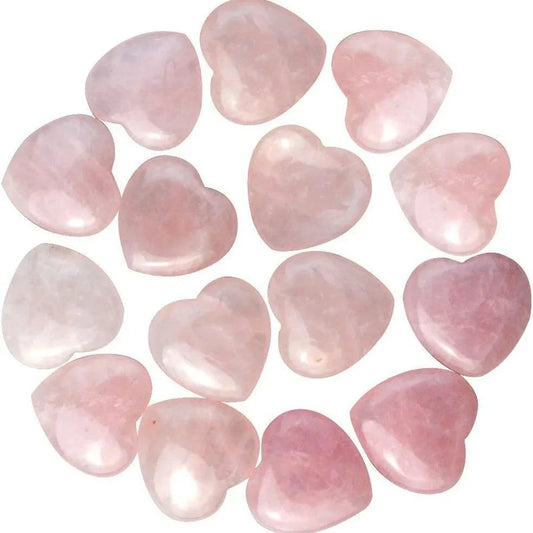 20mm Rose Quartz (Pink) Rounded Heart, Precious Natural Stone Quartz, Glue on, Stone Gem (Sold in Pair) Sundaylace Creations & Bling