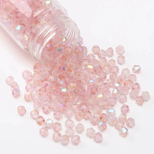 4mm Baby Pink AB Half Plated AB Grade AAA,  Bicone Beads 9g Loose Sundaylace Creations & Bling
