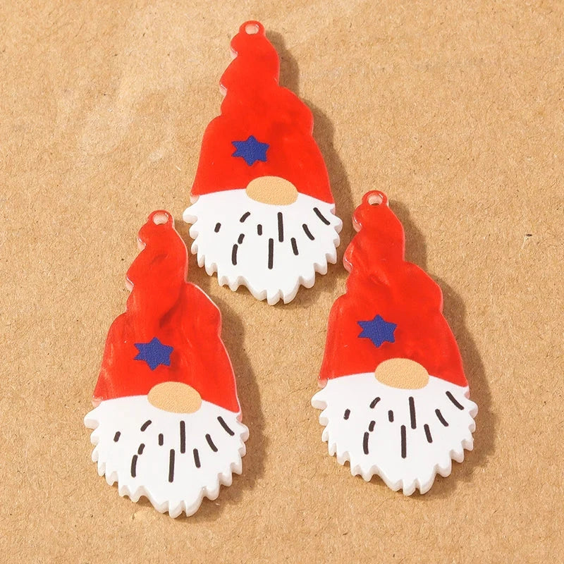 22*48mm Santa with Beard Acrylic, Glue on, Resin Gem (Sold In Pair) Resin Gems
