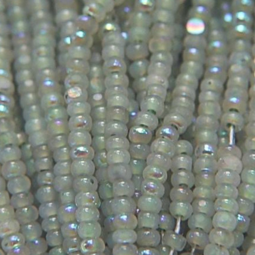 11/0 Charlotte Cut *Premium Seed Bead - Patina Opal Neon Mint Green Aurore Boreale (AB) *10g Hank*