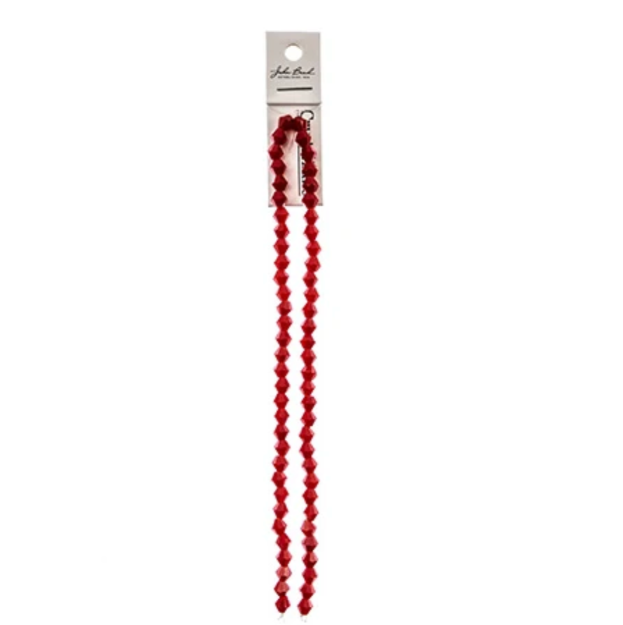 4mm Opaque Red, Crystal Lane Bicone (96pc) 2 x 7inch Strand