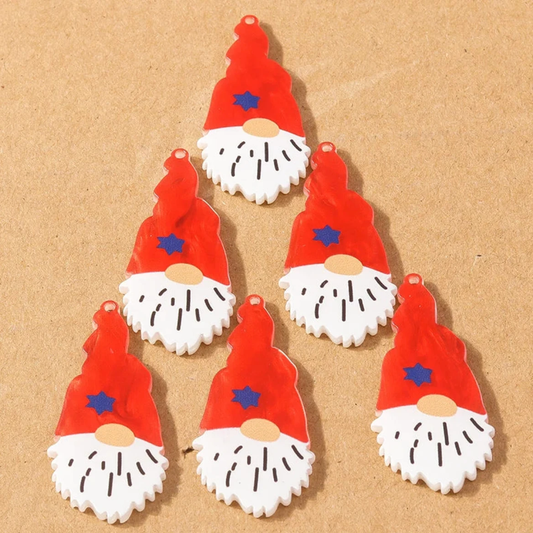 22*48mm Santa with Beard Acrylic, Glue on, Resin Gem (Sold In Pair) Resin Gems