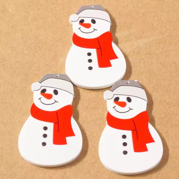 22*48mm Snowman Christmas Acrylic , Glue on, Resin Gem (Sold In Pair) Resin Gems