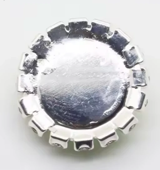 20mm White Rose in Silver Rhinestone Frame, Glue on Resin Gem (Sold in Pair) Pearl Rhinestone