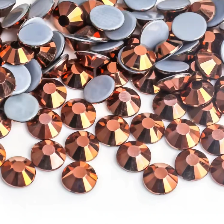 SS30 Metallic Rose Gold Flatback Rivoli, Glue on, Glass Gems (Sold in 288 pcs) Glass Gems