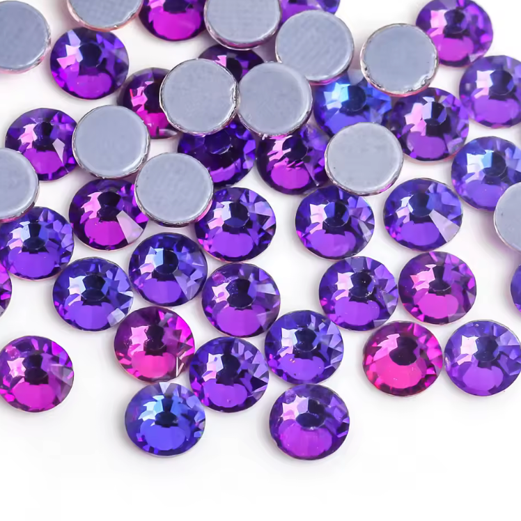 SS30 Purple Flame Flatback Rivoli, Glue on, Glass Gems (Sold in 288 pcs) Glass Gems