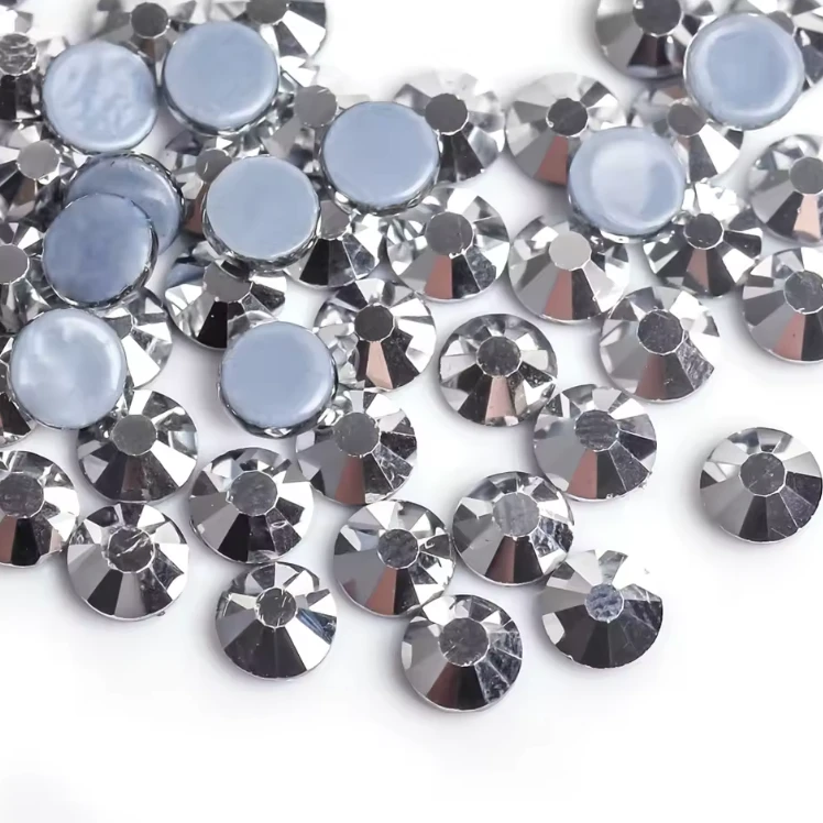 SS30 Metallic Silver Flatback Rivoli, Glue on, Glass Gems (Sold in 288 pcs) Glass Gems