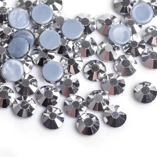 SS30 Metallic Silver Flatback Rivoli, Glue on, Glass Gems (Sold in 288 pcs) Glass Gems