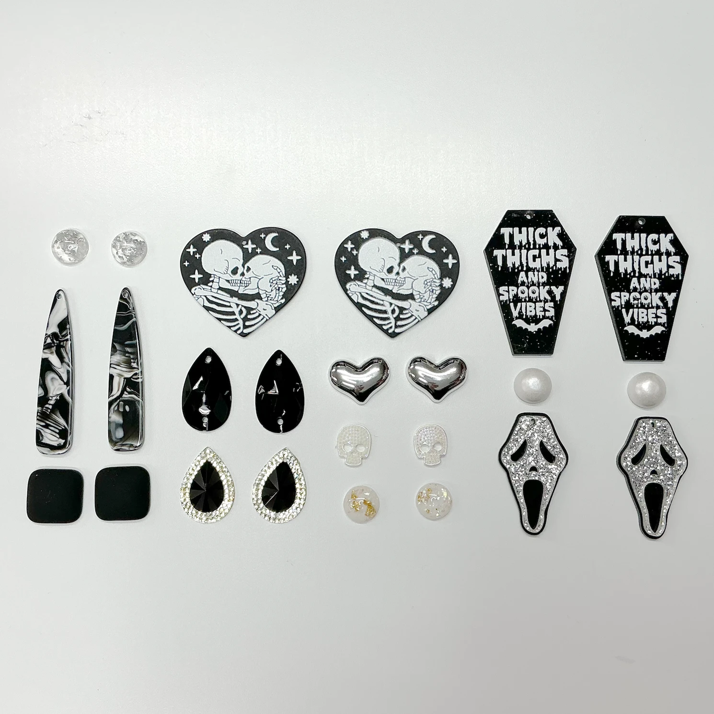 “Midnight Lux” Black (12 Pairs) Resin Gem Set, Promotions Sundaylace Creations & Bling