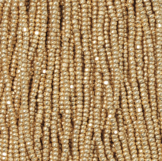 13/0 Charlotte Cut Czech Seed Bead- Light Metallic Gold *HANK Czech Preciosa Charlotte Cut Seedbeads