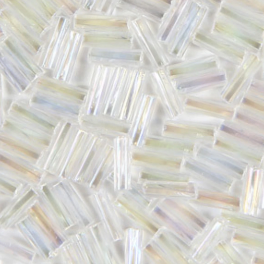 Czech Bugles #3- Iris Crystal AB 20g Sundaylace Creations & Bling