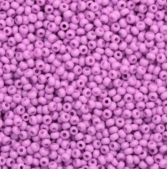 10/0 Lilac Petal Purple Pink Chalk Dyed Solgel, Preciosa Seed Beads 22g 10/0 Preciosa Seed Beads