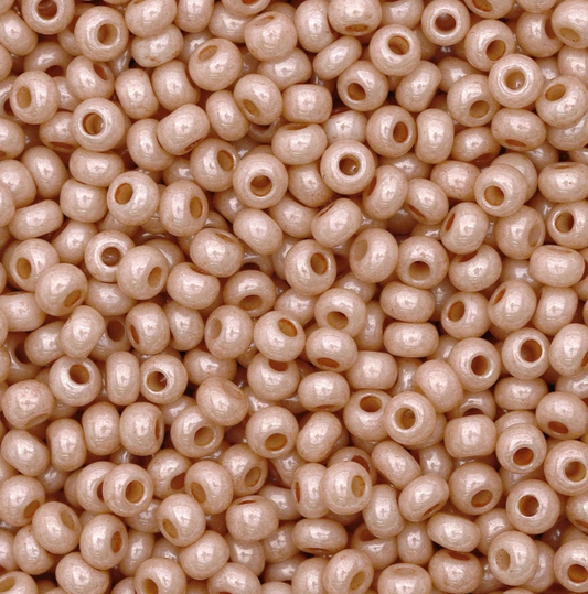 10/0 Opaque Luster Rose Terra Chalk Dyed Solgel, Preciosa Seed Beads 22g 10/0 Preciosa Seed Beads