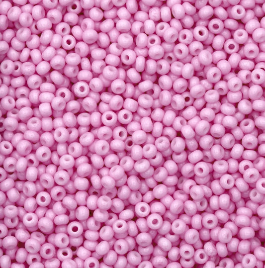 10/0 Tulipian Pink Chalk Dyed Solgel, Preciosa Seed Beads 22g 10/0 Preciosa Seed Beads